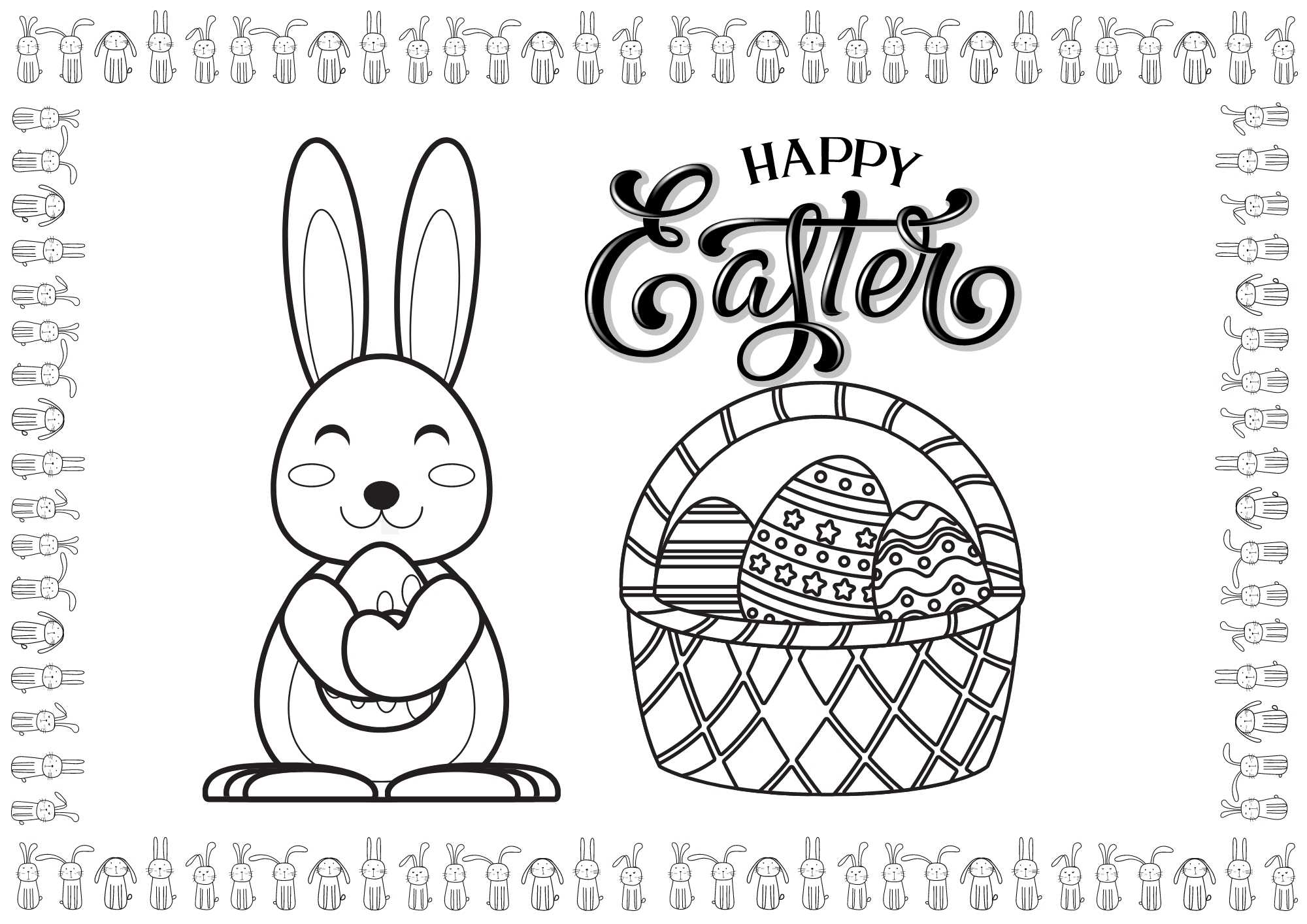 Coloring Page For Easter Ezpzlearn